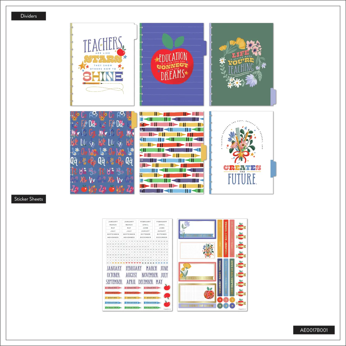 Happy Planner Teachers Are Heroes Big Dashboard Extension Pack recharge 6 mois