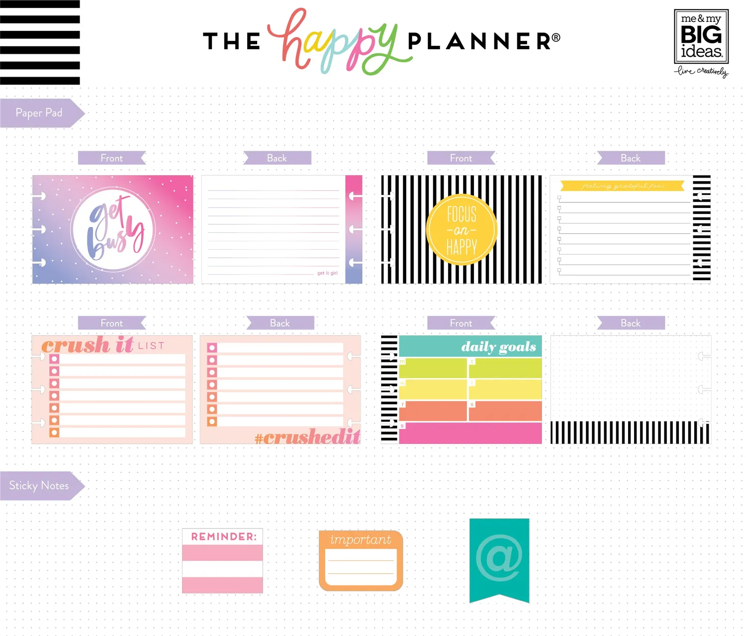 Happy Planner Multi Accessory stickers notes 3 en 1