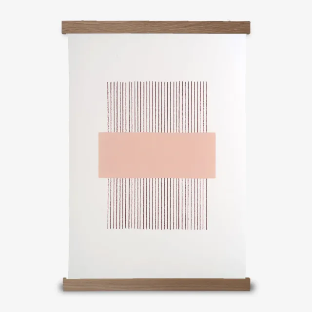 Kartotek Lines affiche A3 blush cadre chêne magnétique