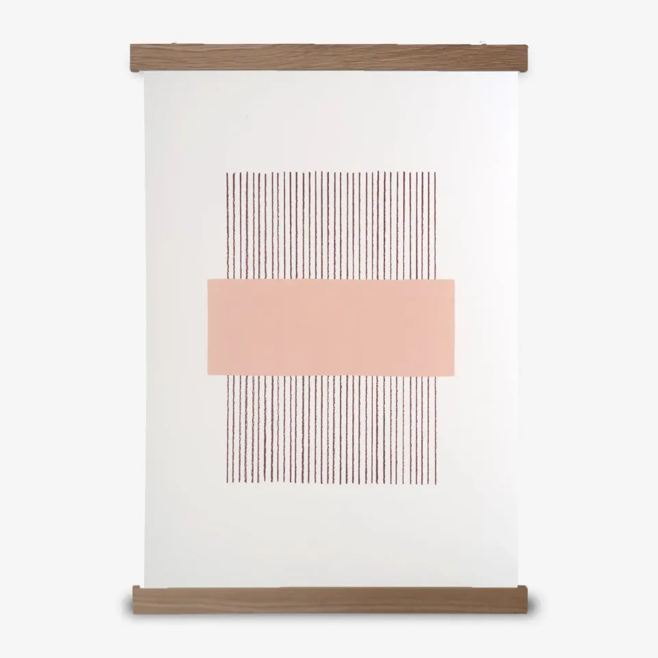 Kartotek Lines affiche A3 blush cadre chêne magnétique