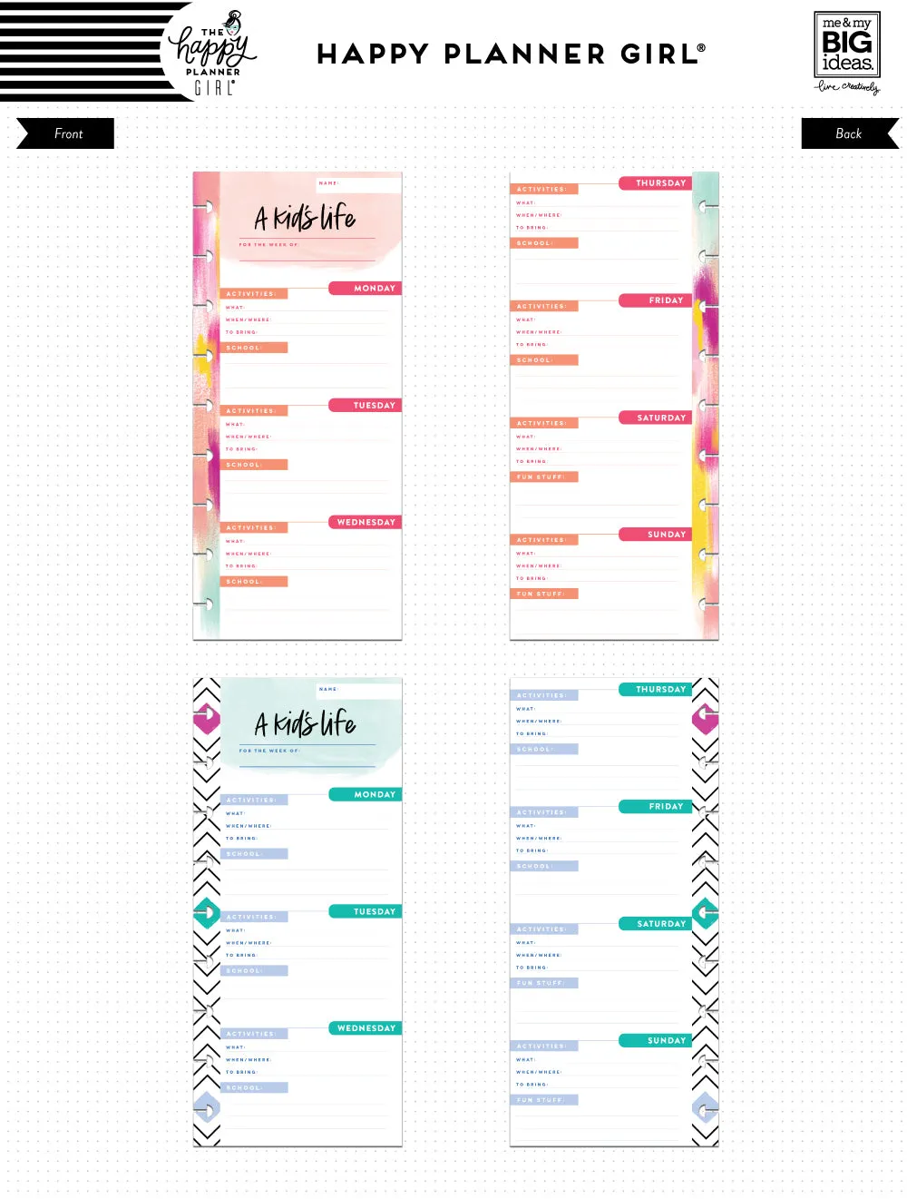Happy Planner Super Mom papier Classic 60 feuilles