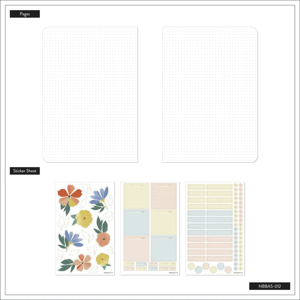 Happy Planner Muted Meadow journal pointillé 80 feuilles 160g