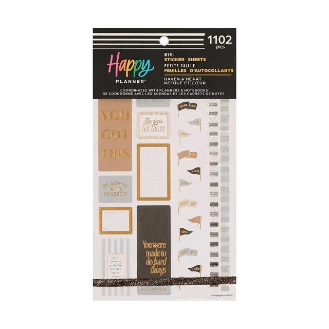 Me & my big ideas Haven & Heart Fitness stickers Mini 1100 pièces neutres
