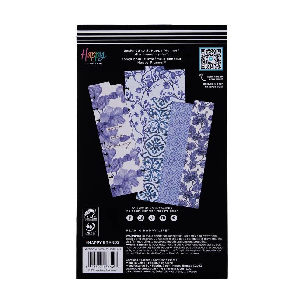 Happy Planner Shibori intercalaires dashboard Classic x3
