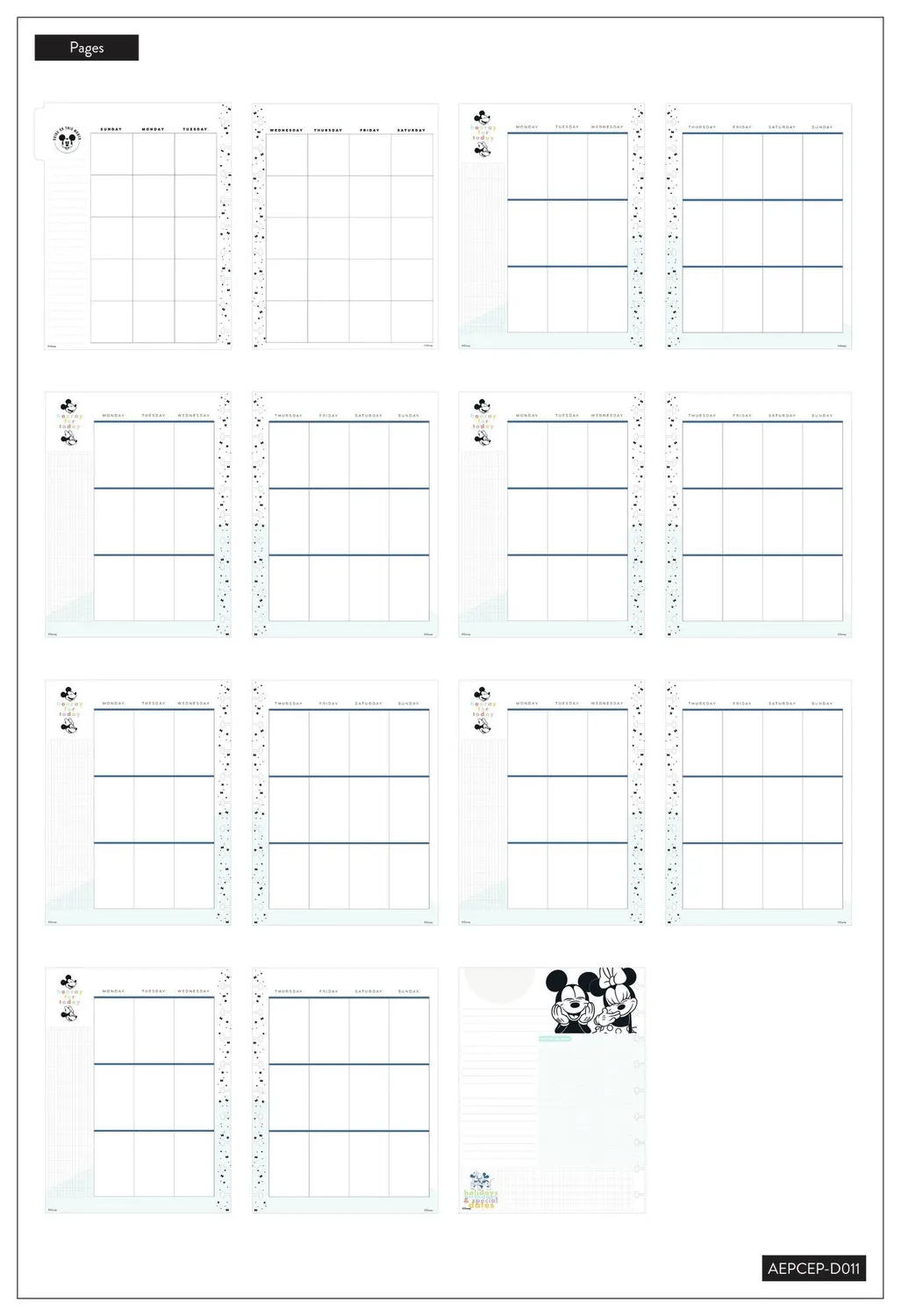 Happy Planner Disney Mickey Minnie extension classic 4 mois