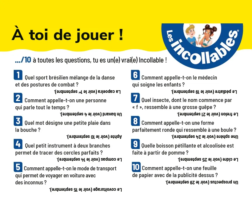 Frigobloc Les Incollables Un mot par jour CE1 chevalet vocabulaire 7-8a