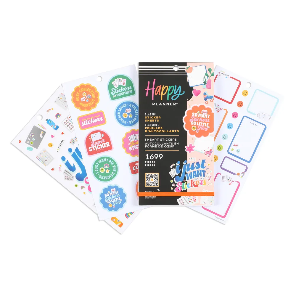 Happy Planner I Heart Stickers stickers déco 1699 pièces