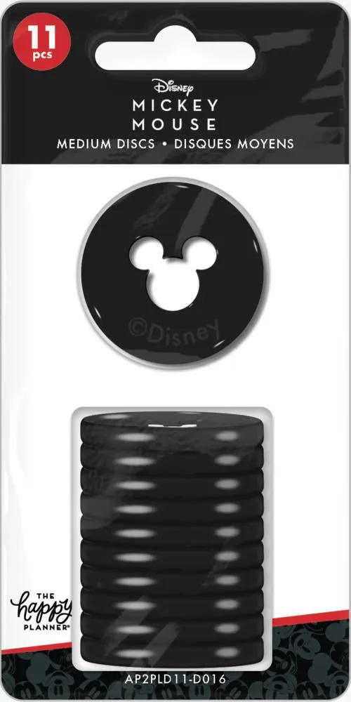 Happy Planner Mickey Mouse disques plastique Medium noir