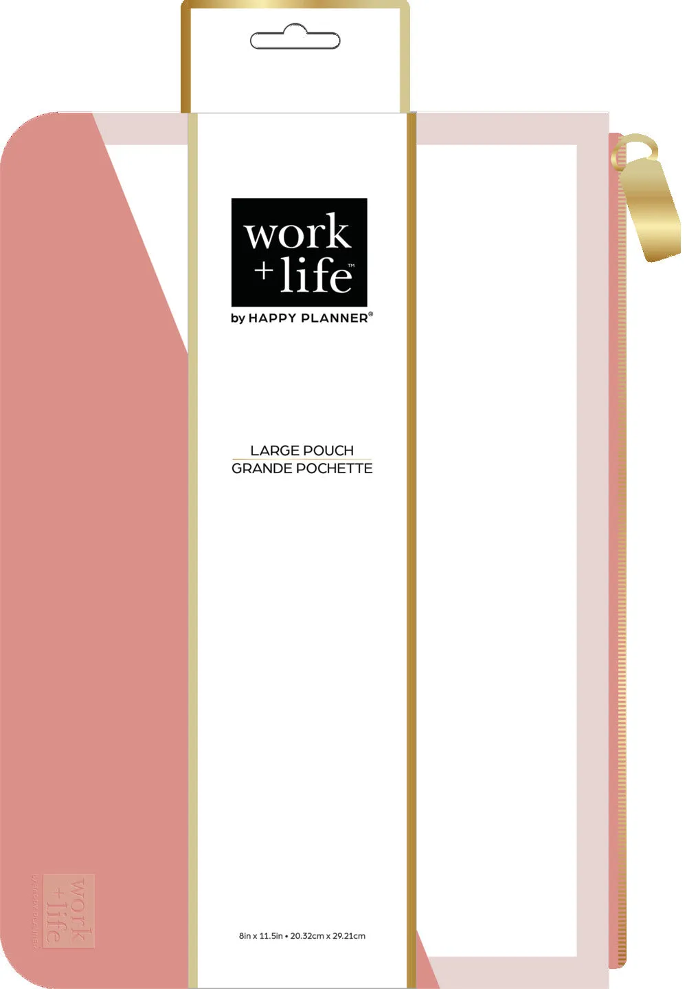Happy Planner Work Life trousse rose transparente