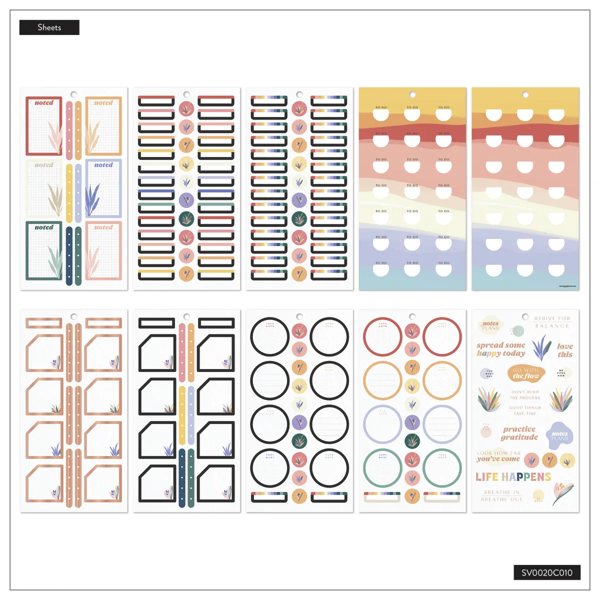 Happy Planner Serene Shapes stickers Classic 653 pcs