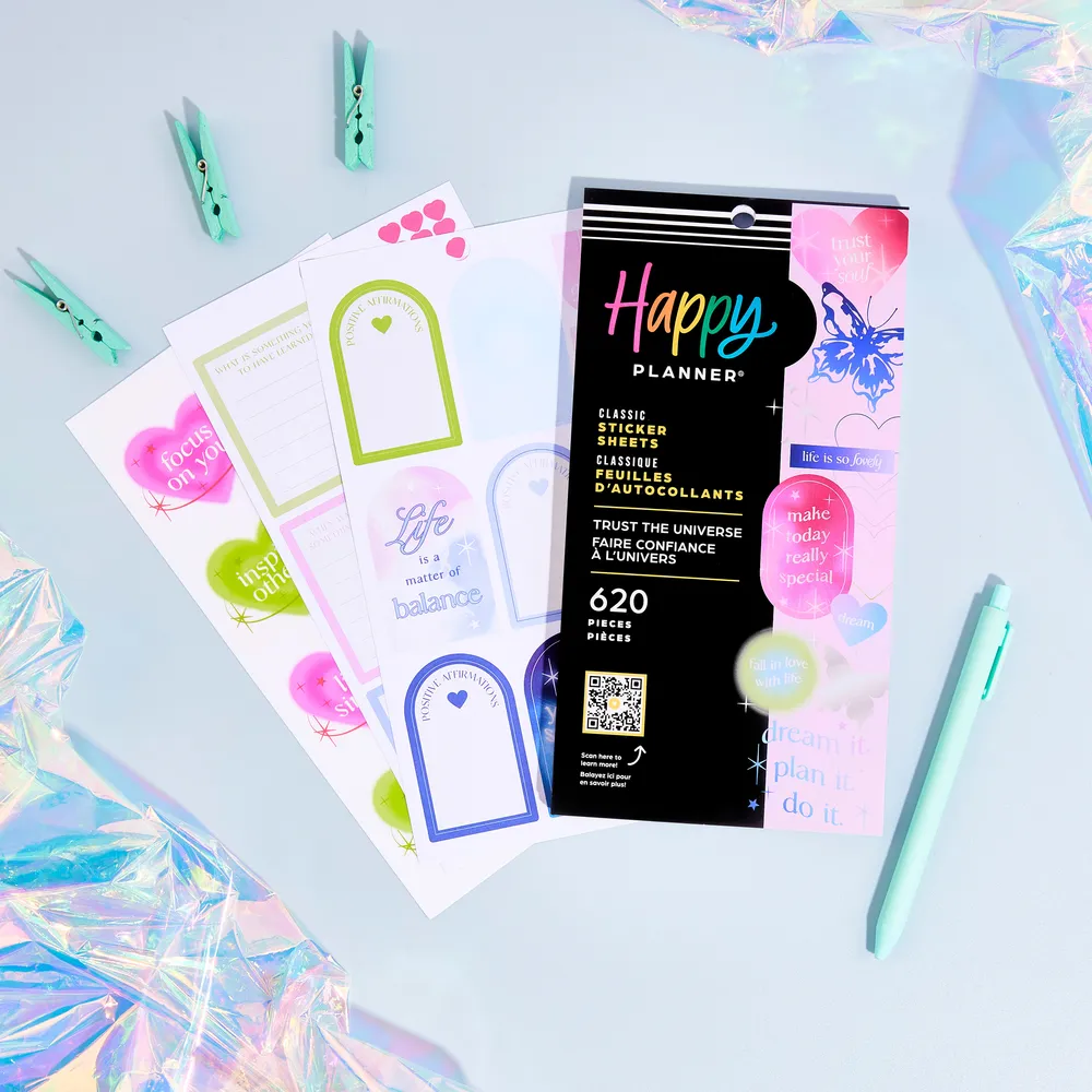 Happy Planner Trust the Universe carnet stickers 620 pièces