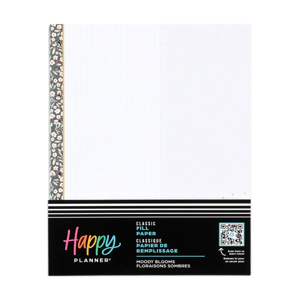 Happy Planner Moody Blooms papier Classic 40 feuilles