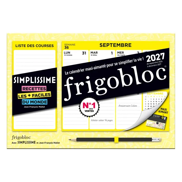 Frigobloc Simplissime 2027 calendrier familial mini 16 mois