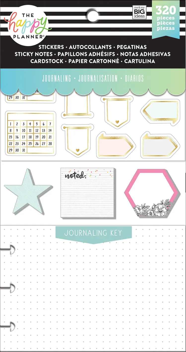 Happy Planner Journaling pack accessoires stickers et notes