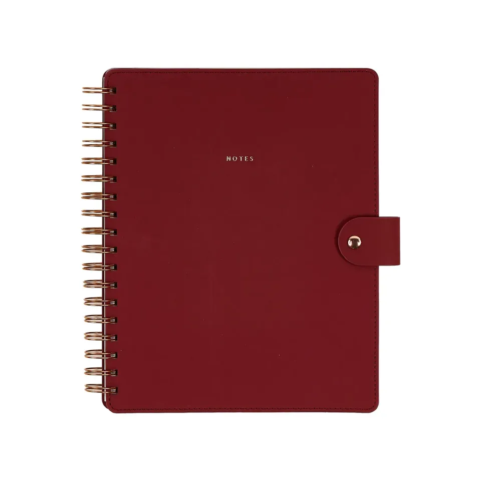 Happy Planner Citrine Burgundy carnet spirale Classic cuir vegan pointillé