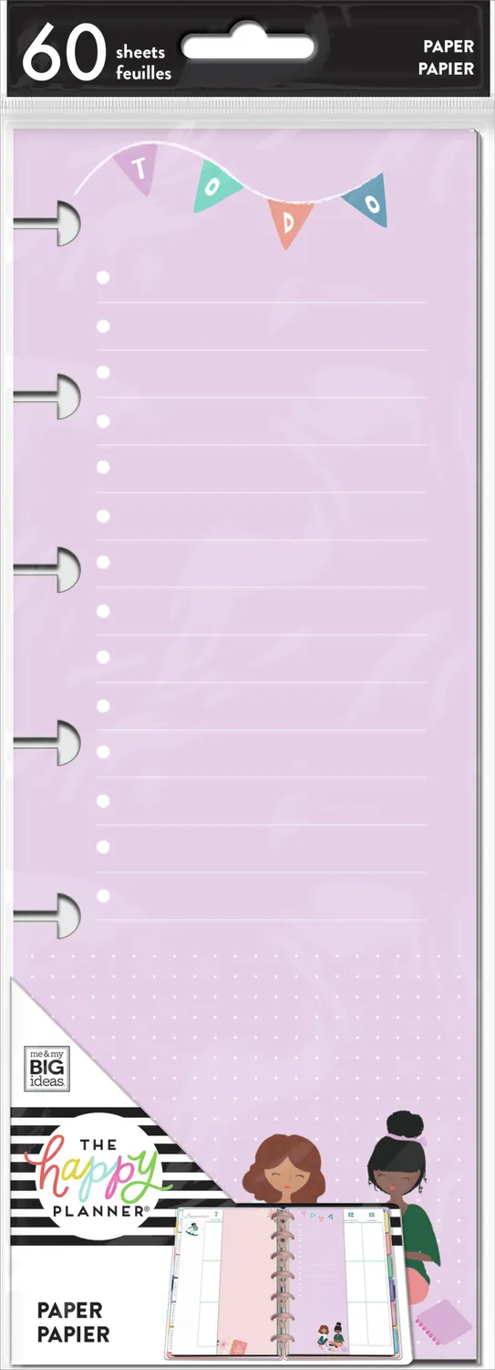 Happy Planner Squad Goals Mini recharge 60 feuilles checklist