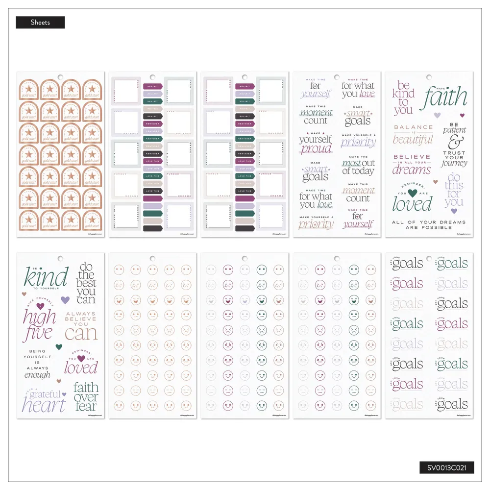 Happy Planner Reflect & Grow stickers classic 997 bien-être
