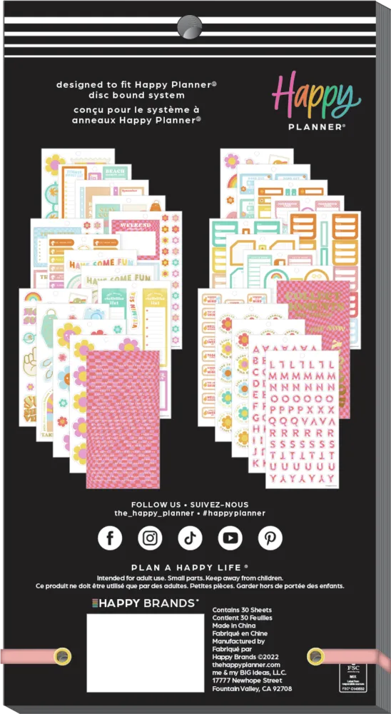 Happy Planner Sunshine Vibes stickers 614 colorés