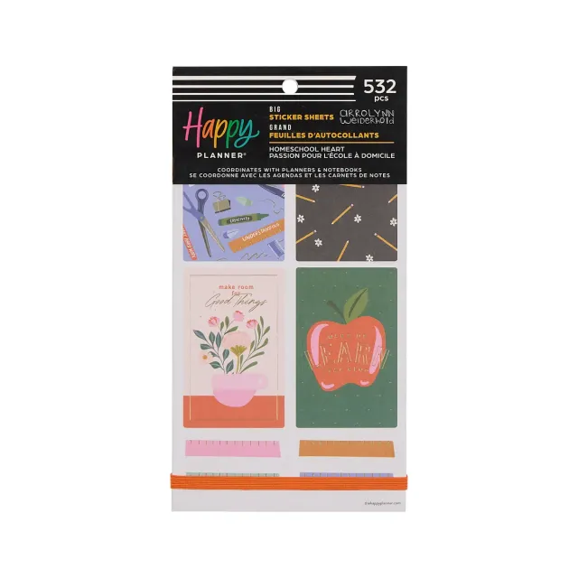 Happy Planner Homeschool Heart stickers Big value pack 532