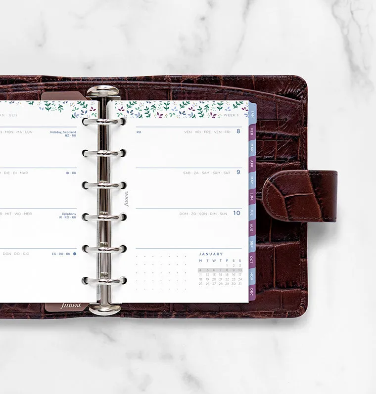 Filofax Garden recharge hebdo Pocket 2027 florale