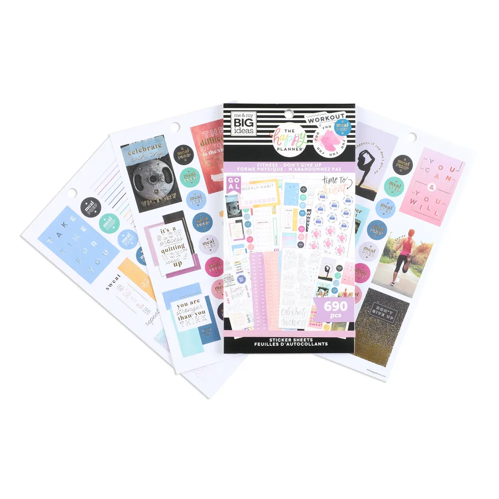 Happy Planner Fitness stickers sport Don't Give Up 690