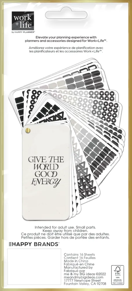 Happy Planner Work Life Metropolitan stickers foil 16 feuilles