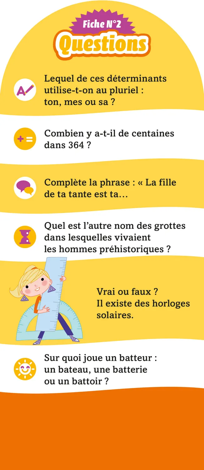 Frigobloc Les Incollables CE1-CE2 300 quiz 7-8 ans éventail