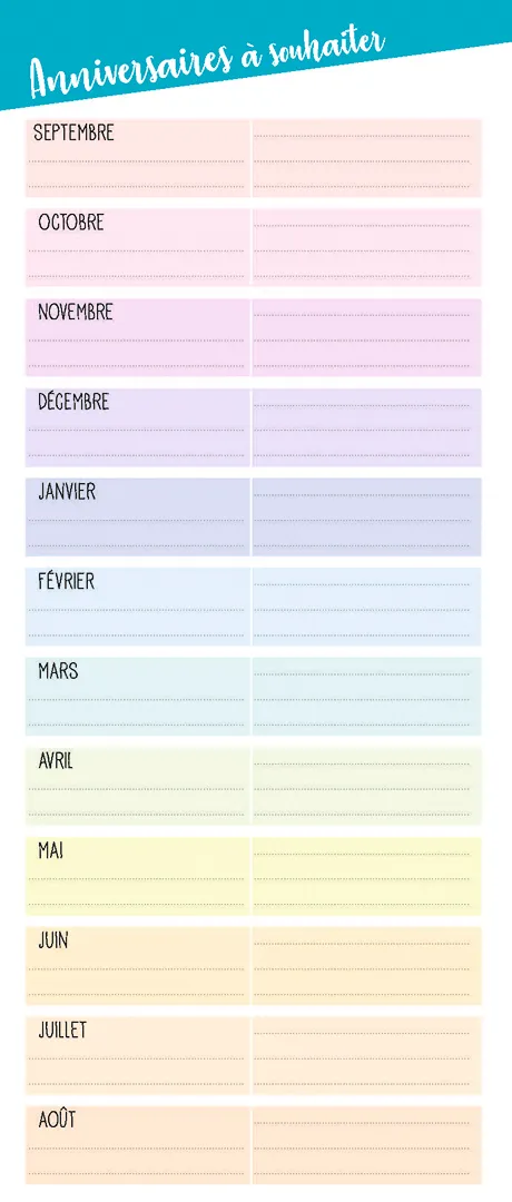Frigobloc Mini mensuel sept 2022-août 2023 calendrier frigo