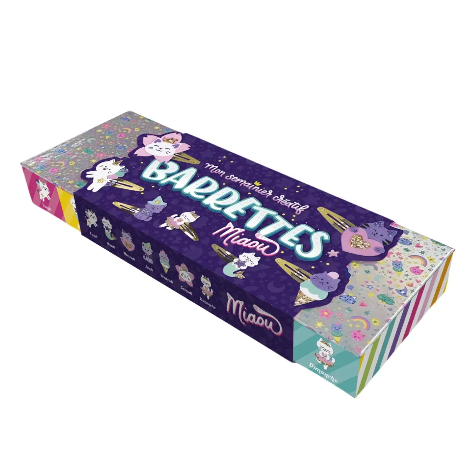 Miaou Mon semainier créatif coffret 7 barrettes chat
