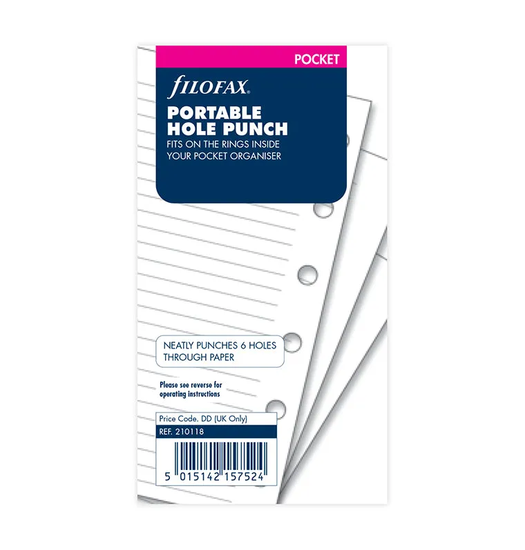 Filofax perforateur règle pocket plastique 2 feuilles