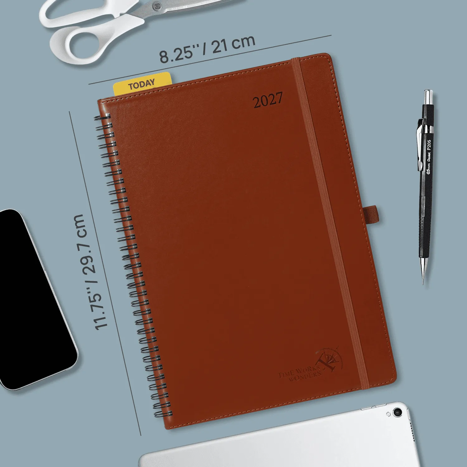 Poprun WELU7-27 agenda semainier A4 bleu nuit 2027