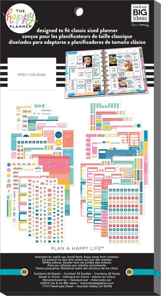 Happy Planner Boss Babe stickers value pack Classic 1215 pièces