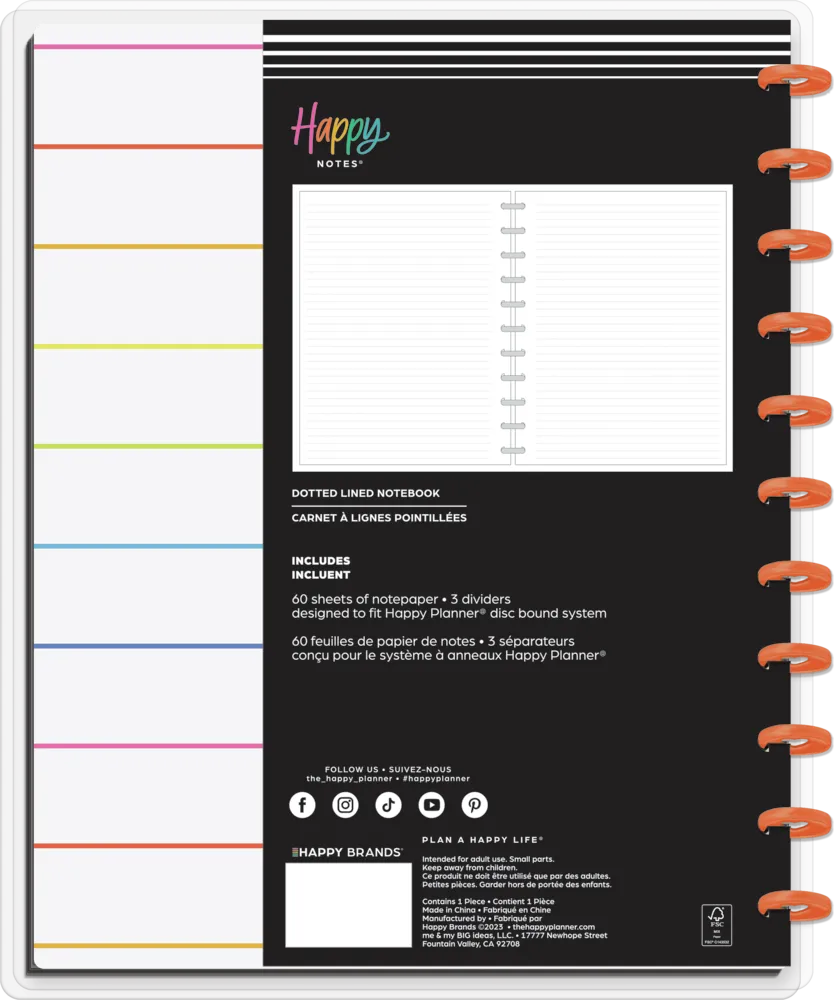 Happy Planner Joyful Expressions Big carnet pointillé 60 feuilles