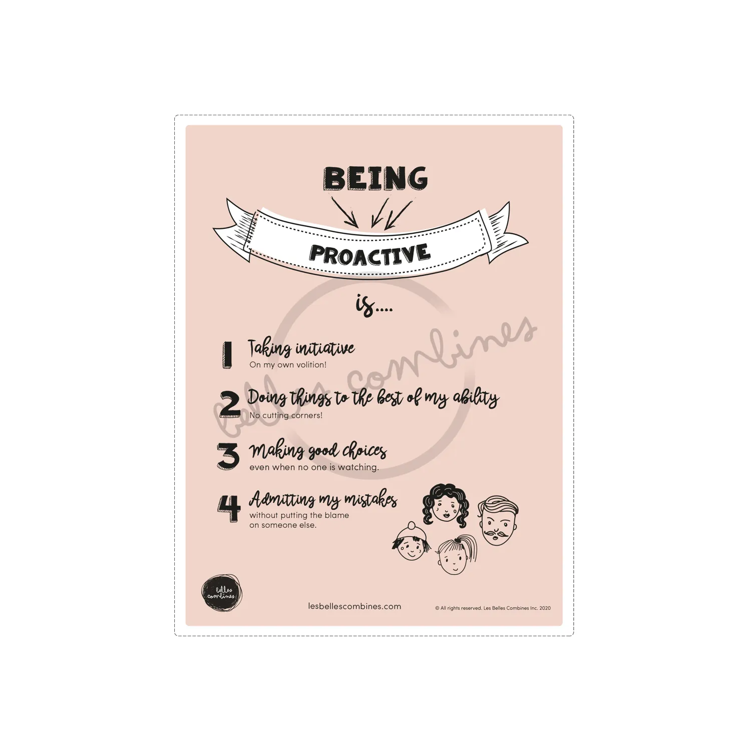 Les Belles Combines Être proactif affiche éducative française
