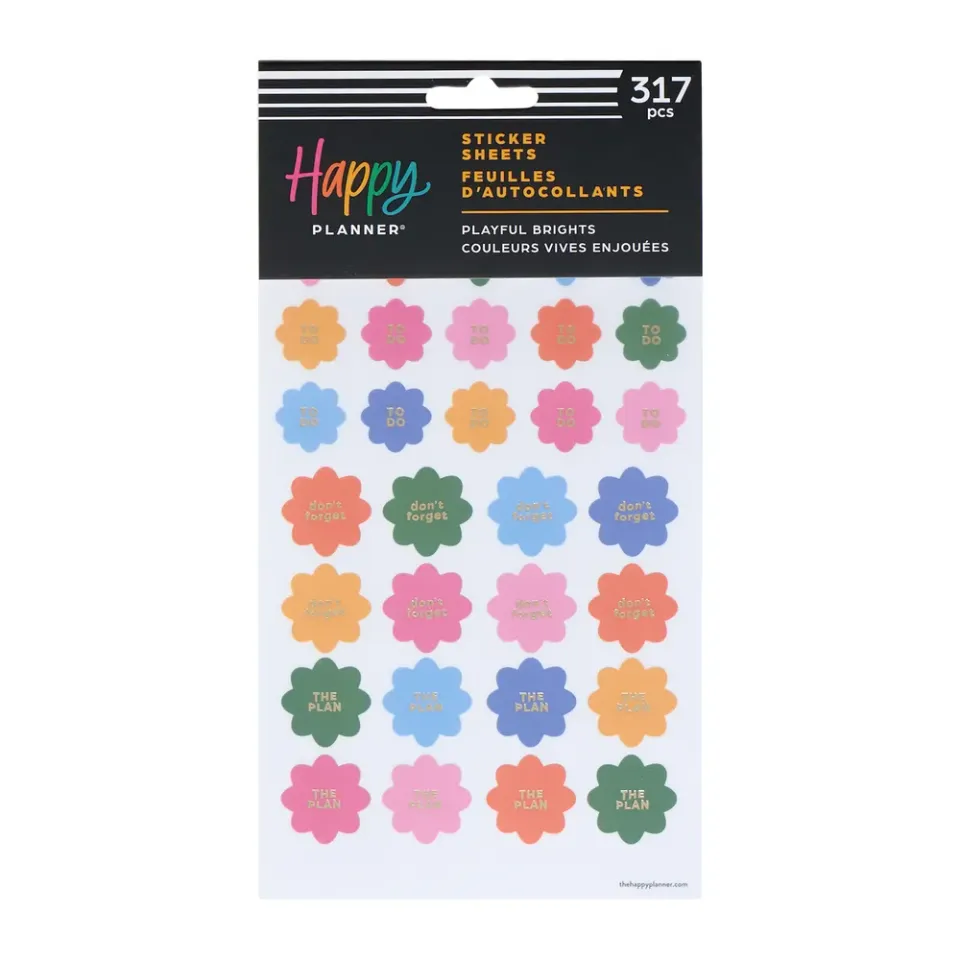 Happy Planner Playful Brights Student stickers 317 5 feuilles