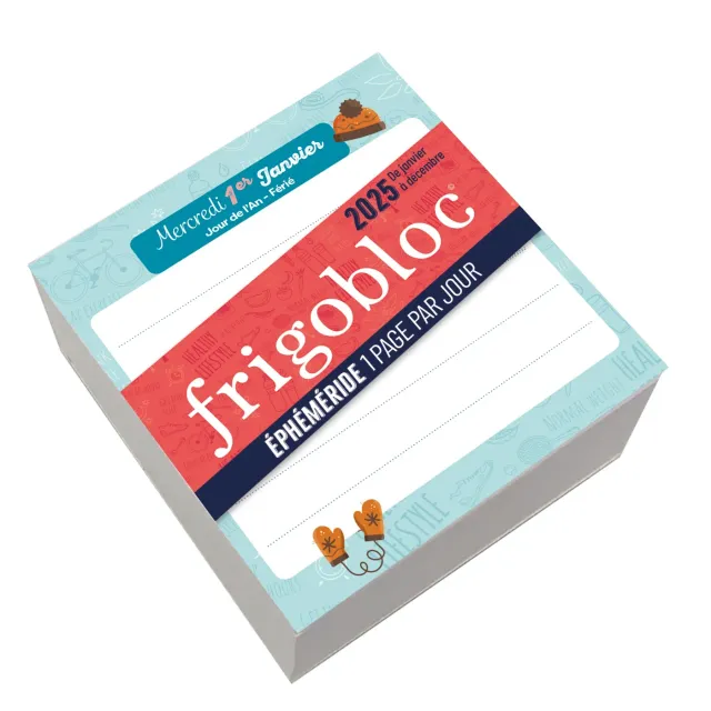 Frigobloc Éphéméride 2025 1 page par jour aimanté frigo