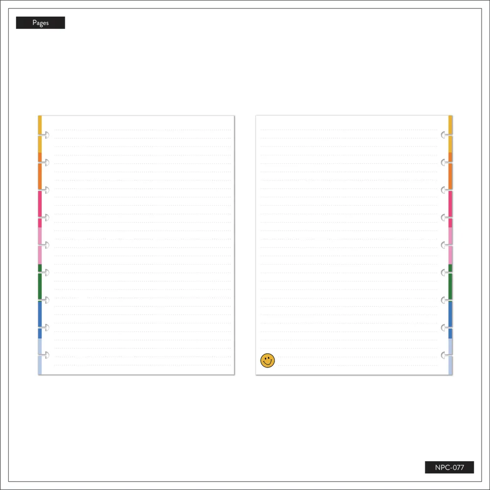 Happy Planner Playful Brights carnet pointillé ligné Classic 60 feuilles