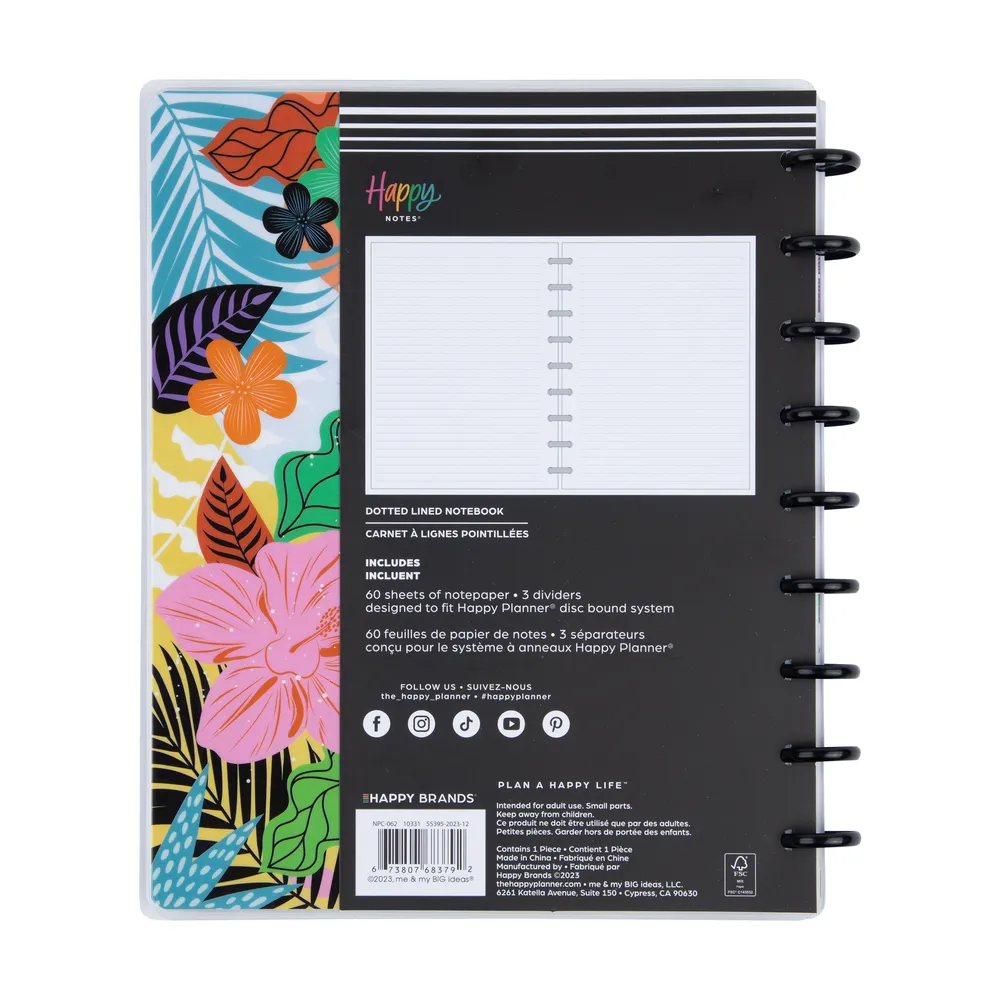 Happy Planner Bold Botanical Classic carnet ligné 60 feuilles