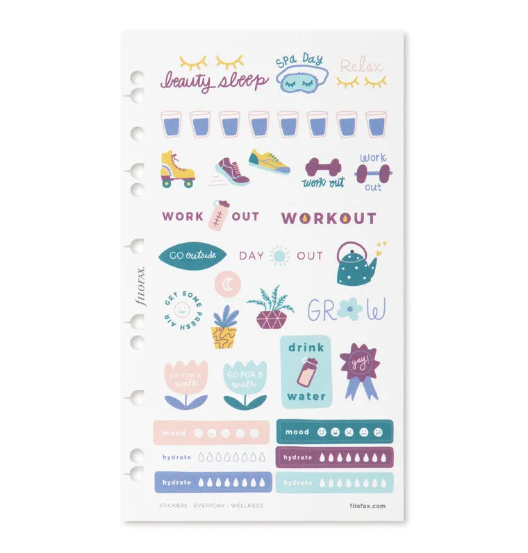 Filofax Everyday Wellness stickers 216 repositionnables
