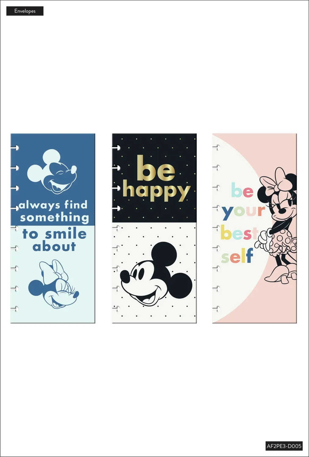 Happy Planner Disney Mickey Minnie pochettes x3 colorblock