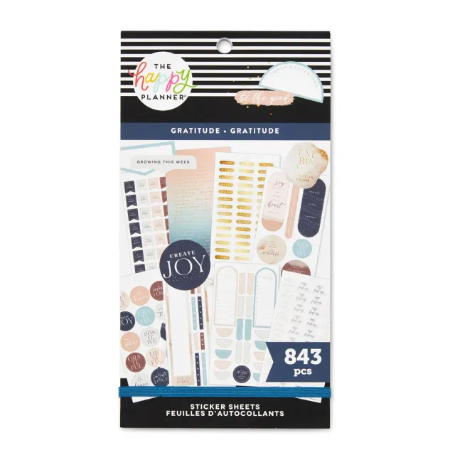 Happy Planner Value Pack Gratitude stickers 843 motifs doré