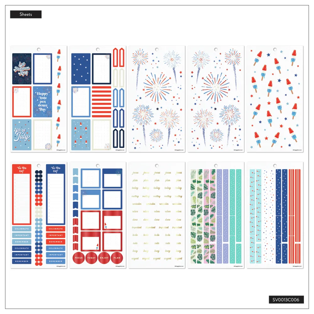 Happy Planner Summer Vibes stickers été 759 motifs 30 planches