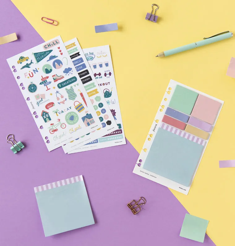 Filofax Everyday notes adhésives set A5 marque-pages couleurs
