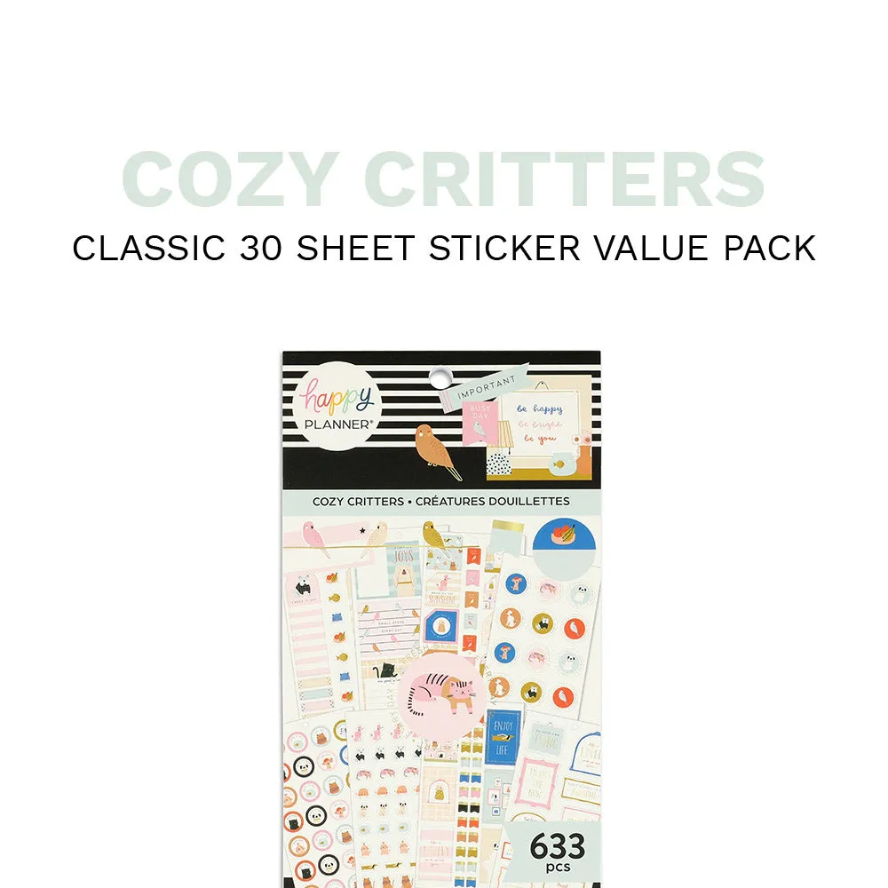 Happy Planner Cozy Pet Critters stickers 633 doré