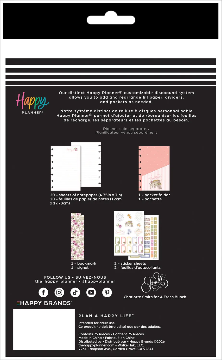 Happy Planner Seasonal Sidewalks pack accessoires Mini 4 saisons