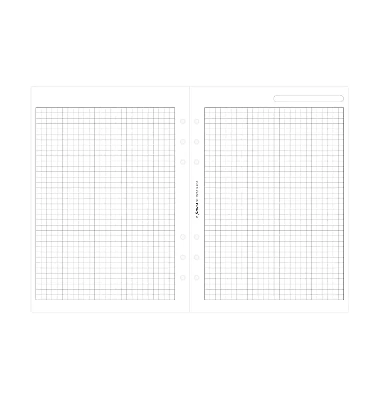 Filofax Classic recharge papier quadrillé A5 25 feuilles blanc
