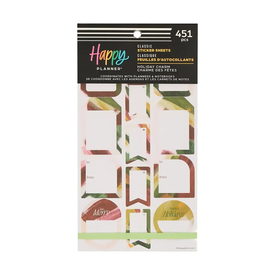 Happy Planner Holiday Charm stickers agenda 30 planches fetes