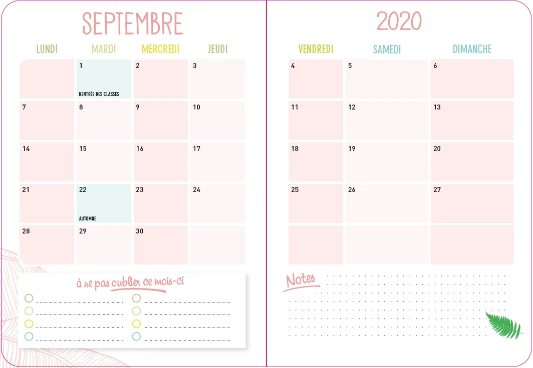 Frigobloc Famille organisée agenda de poche Bleu sept 2020-déc 2021