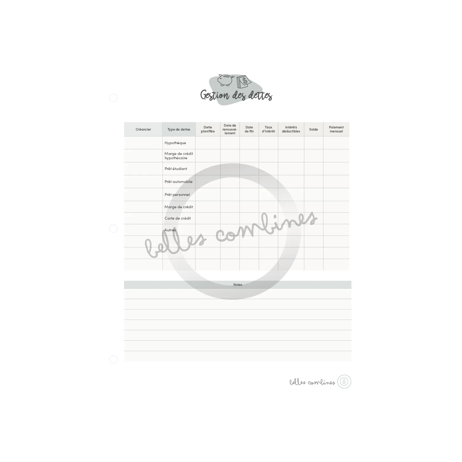 Les Belles Combines Petites Combines Gestion des dettes fiche française