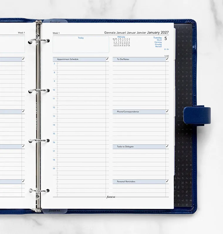 Filofax Classic A4 recharge agenda jour par page 2027